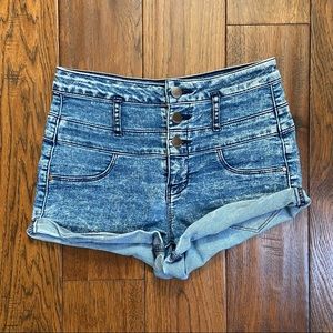 Button-Up Jeans Shorts